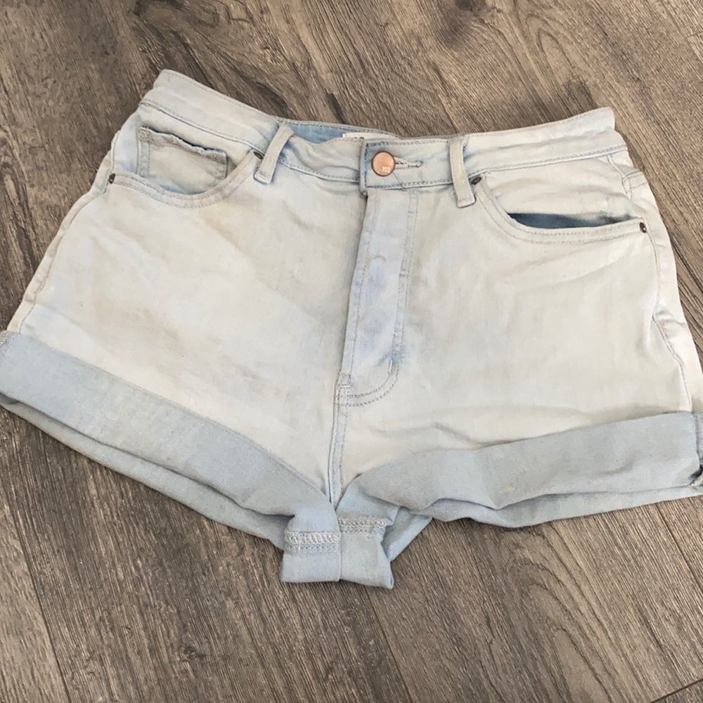 High waisted button up shorts